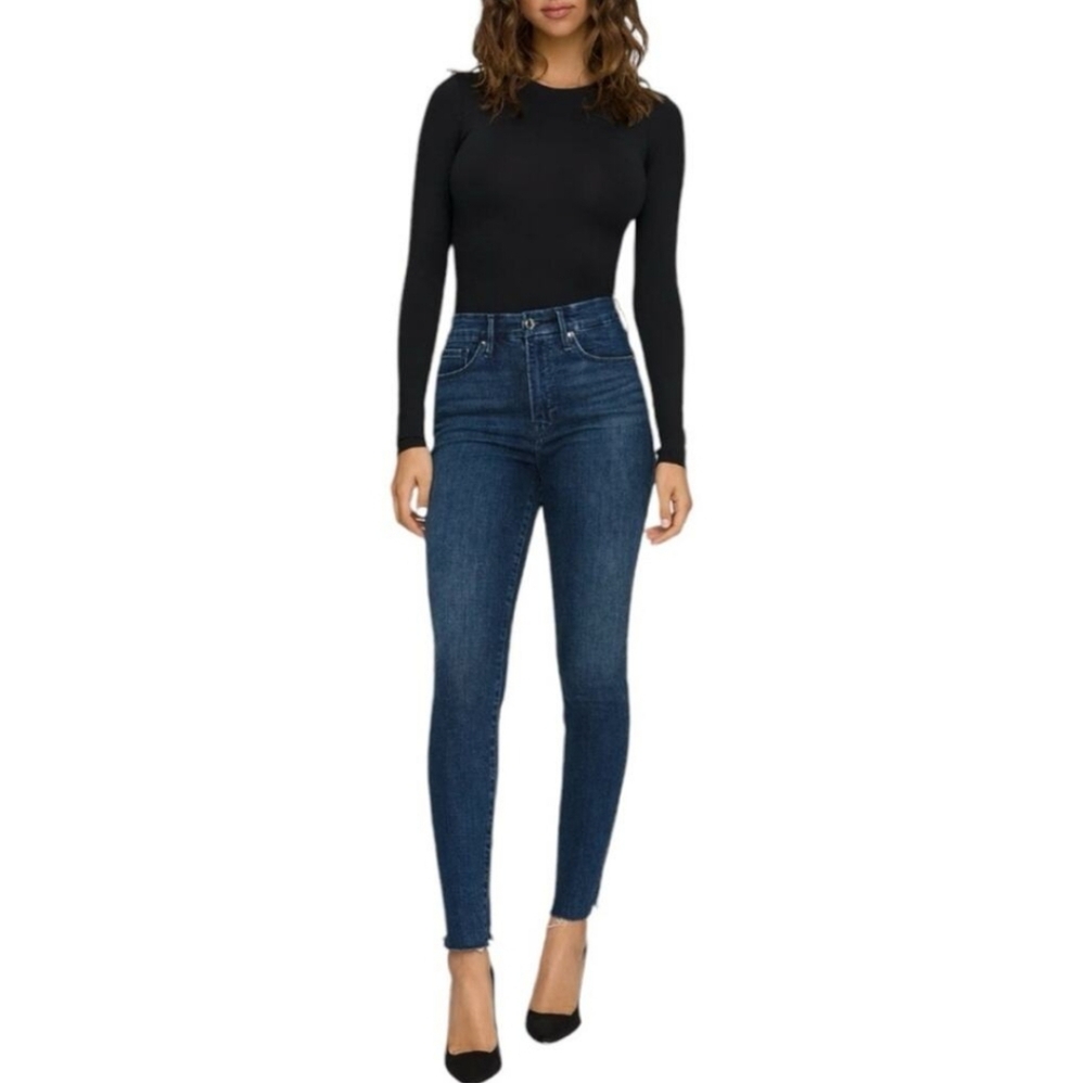 Good American Good Legs Raw Hem Skinny Jeans In Blue653 Women's 4/27